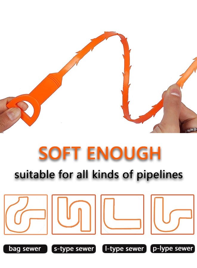 HAWAWA 7 Pack Drain Clog Remover Tool, Hair Clog Remover Tool, 60cm Stainless Steel Claw(2PCS) and 50cm Plastic Drain Cleaner Tool (10PCS) for Bathroom Shower, Kitchen Sink, Bath Tub, Sewer, Toilet - Image 4