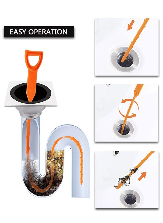 HAWAWA 7 Pack Drain Clog Remover Tool, Hair Clog Remover Tool, 60cm Stainless Steel Claw(2PCS) and 50cm Plastic Drain Cleaner Tool (10PCS) for Bathroom Shower, Kitchen Sink, Bath Tub, Sewer, Toilet - Image 5