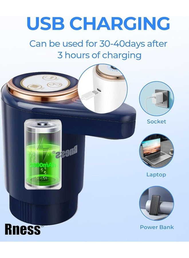 رنيس مضخة موزع مياه كهربائية من رنيس، مضخات مزدوجة قوة حصانية، منافذ مياه مزدوجة، واجهة شحن من النوع سي، ترسان أوتوماتيكيان، شحن USB سي، للمكتب والمنزل والمطبخ لون أزرق Ocean - Image 5