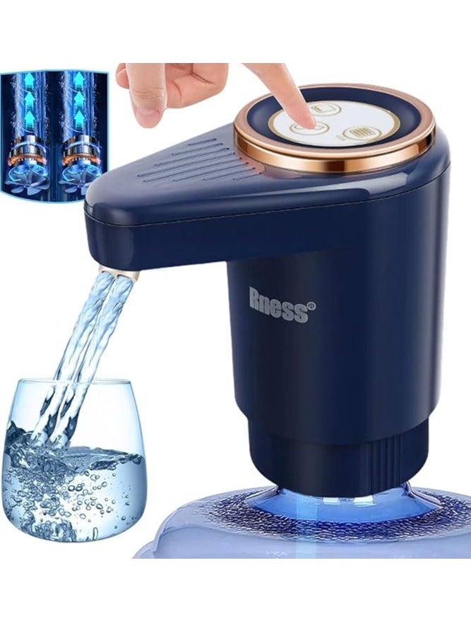 رنيس مضخة موزع مياه كهربائية من رنيس، مضخات مزدوجة قوة حصانية، منافذ مياه مزدوجة، واجهة شحن من النوع سي، ترسان أوتوماتيكيان، شحن USB سي، للمكتب والمنزل والمطبخ لون أزرق Ocean - Image 1