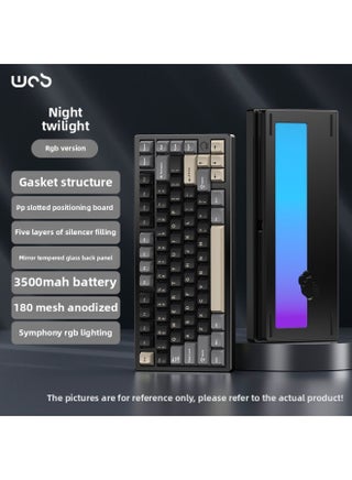 Aluminum Tuotuo Mechanical Keyboard Customized Computer Wireless Bluetooth Three-mode Gaming E-sports Huihang-Color:Ziwei Axis (hmx) - Night Black - Anode [rgb Three-mode] Mirror Gradient Backplane - Yes - Official Standard - pzsku/ZD95D031B4AC4EE696B58Z/45/1744972360/d5451a47-bb4b-4e93-ae6f-ab11b3810386