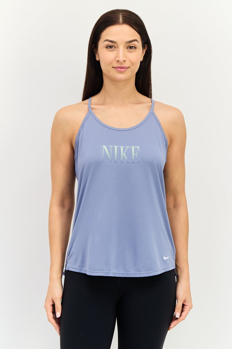 Nike Women Dri Fit Sleeveless Training Tank Top, Slate Blue - Image 1