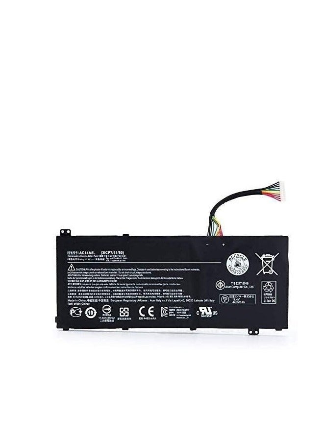 Terabyte REPLACEMENT AC14A8L 11.4V 4605mAh/52.5Wh Laptop Battery Compatible for Ac.er V15 Nitro Aspire VN7-571 VN7-591 VN7-571G VN7-791G VN7-791 Series - Image 1