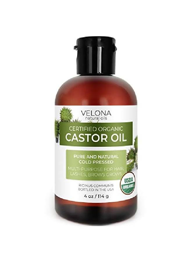 velona - USDA Certified Organic Castor Oil 4 oz (With Dropper) | For Hair Boost Eyelashes Eyebrows | Cold pressed l Oil USP Grade | Hexane Free Lash Growth Serum Caster Oil Cap Kit - Image 1