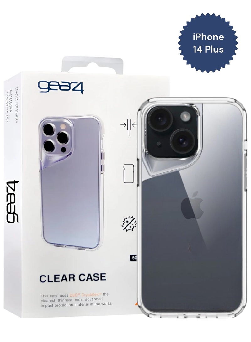 Gear4 iPhone 14 Plus, Shockproof Case, Anti-Scratch Protective Cover, Made of High Quality TPU - Clear - Image 2
