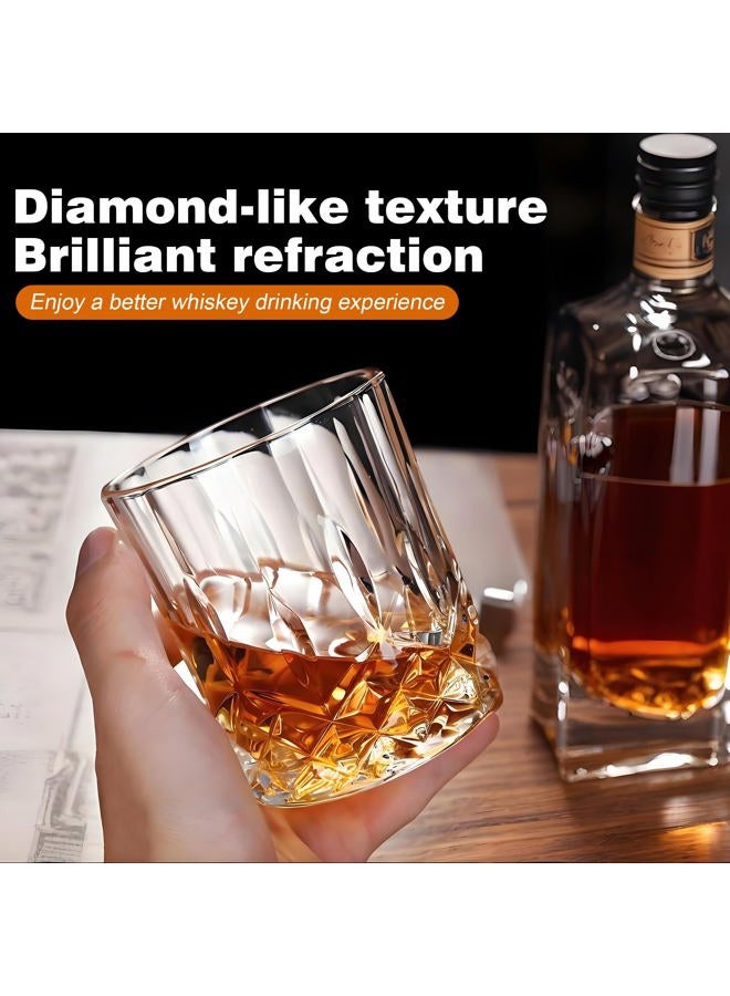 QUMMFA Gift For Men, Crystal Whiskey Decanter 25oz, 4*Whiskey Glasses & 4*Silicone Ice Mold, Lead-Free Decanter Set for Whiskey, Bourbon, Scotch, Anniversary Christmas Gifts for Dad, Husband, Whiskey Lovers - Image 4