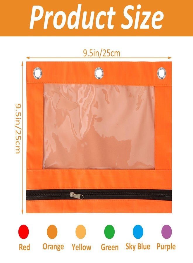 LOLYSIC 30 Pack Pencil Pouch for 3 Ring Binder, 6 Color Binder Pencil Pouch Bulk, 3-Holes Zipper Pencil Pouches with Clear Window for Office College Supplies, 10 x 7 Inch - Image 2
