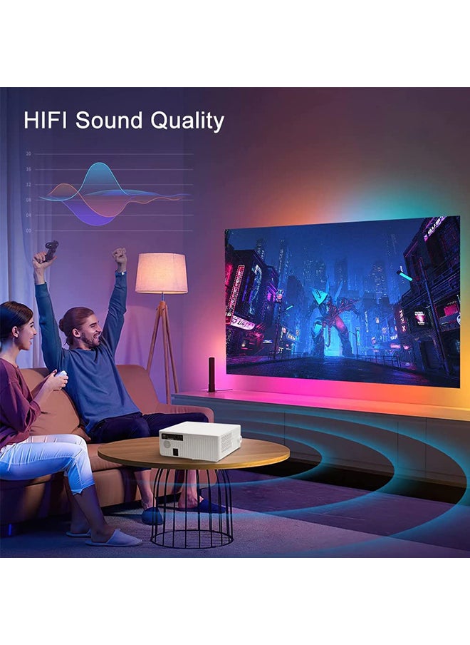 Generic - 2K Ultra HD Projector Native 2560x1440p Ultra HD 500 ANSI Lumen Android 11.0 Built in Apps WiFi Display Mini Projector for Home Theater Indoor & Outdoor - Image 1