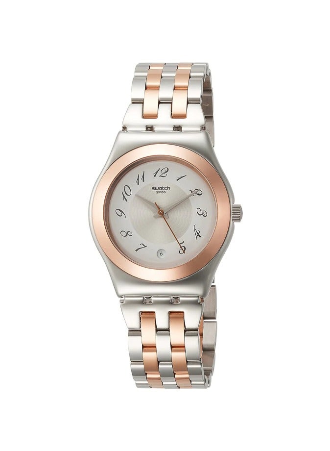 سواتش ساعة يد من ستانلس ستيل عقارب ومقابض YLS454G - Image 1