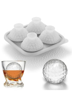 Oasisgalore Golf Ball Ice Mold, 2.2" Sphere, with Lid, for Large Round Ice Cubes, Novelty Golf Gift.  - Image 1
