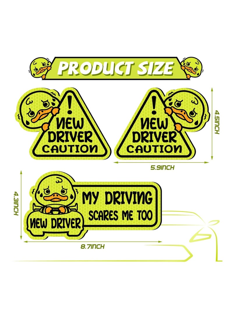 Generic Reflective Student Driver Magnet - New Driver Safety Sticker, Please Be Patient Sign, Keep Distance Decal, Waterproof Automotive Bumper Magnet (3 Pack) for Vehicle Safety Awareness.  - Image 2