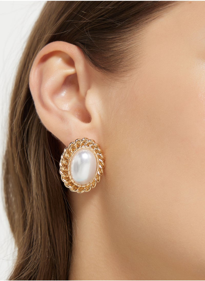 ELLA - Pearl Stud Earrings - Image 1