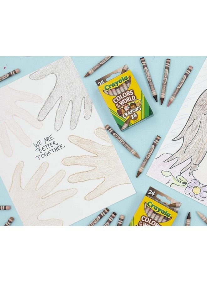 Crayola Colours Of The World Wax Colouring Crayons Assorted Colours (Pack Of 24) ; Colours That Represent Skin Tones From Around The World ; Ideal For Kids Aged 3+ - Image 5