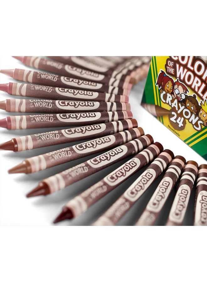 Crayola Colours Of The World Wax Colouring Crayons Assorted Colours (Pack Of 24) ; Colours That Represent Skin Tones From Around The World ; Ideal For Kids Aged 3+ - Image 3