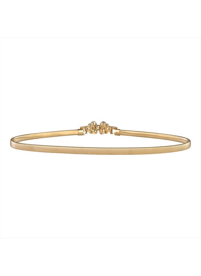 BlackButterfly Metallic Elastic Stretchy Chain Belt (Gold/Rhinestone, US 10-12)  - Image 2