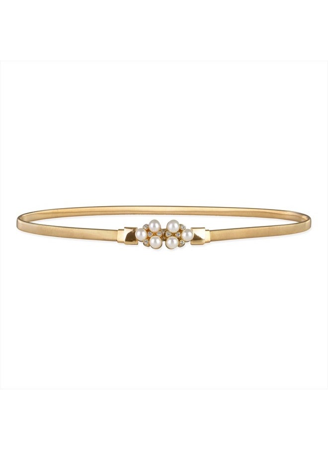 BlackButterfly Metallic Elastic Stretchy Chain Belt (Gold/Rhinestone, US 10-12)  - Image 1