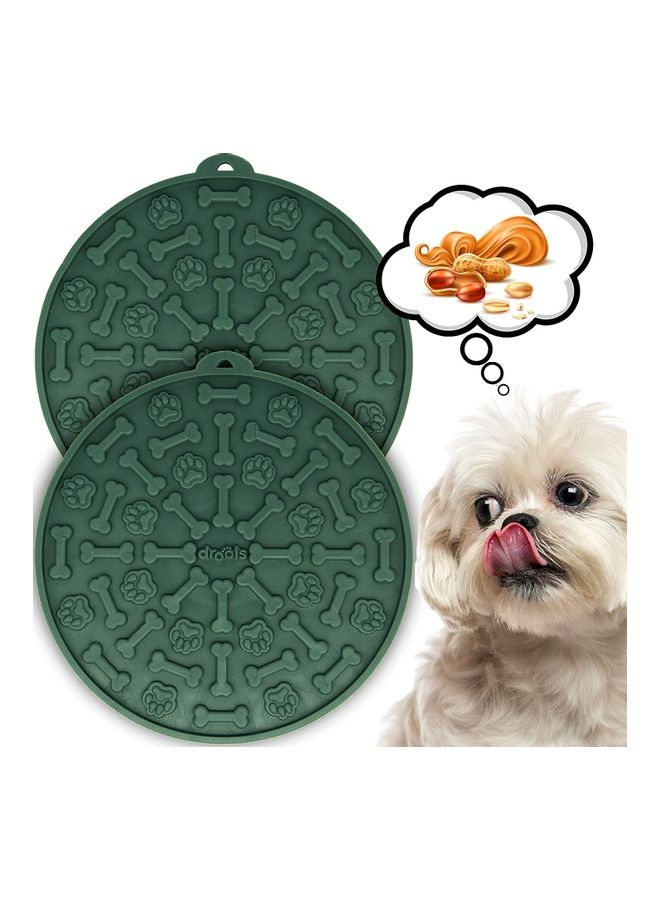 NIBEMINENT Silicone Slow Feeder Dog Treat Dispensing Mat Dark Green 15 x 15cm - Image 1