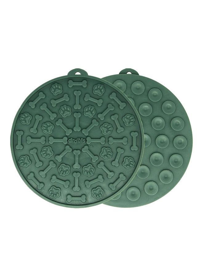 NIBEMINENT Silicone Slow Feeder Dog Treat Dispensing Mat Dark Green 15 x 15cm - Image 2