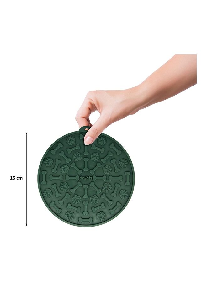 NIBEMINENT Silicone Slow Feeder Dog Treat Dispensing Mat Dark Green 15 x 15cm - Image 3