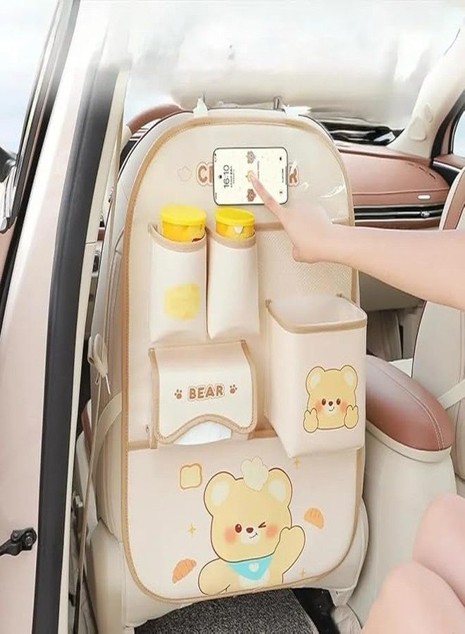 bosig Car Back Seat Organizer with Tissue Box, Trash Bag or Cup Holder, Storage Box Hook and Multifunction Car Backseat Organizer for Kids & Adults Travel - Image 1