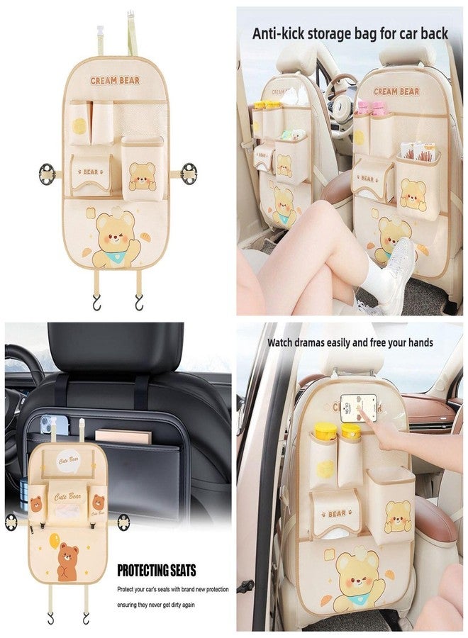 bosig Car Back Seat Organizer with Tissue Box, Trash Bag or Cup Holder, Storage Box Hook and Multifunction Car Backseat Organizer for Kids & Adults Travel - Image 4
