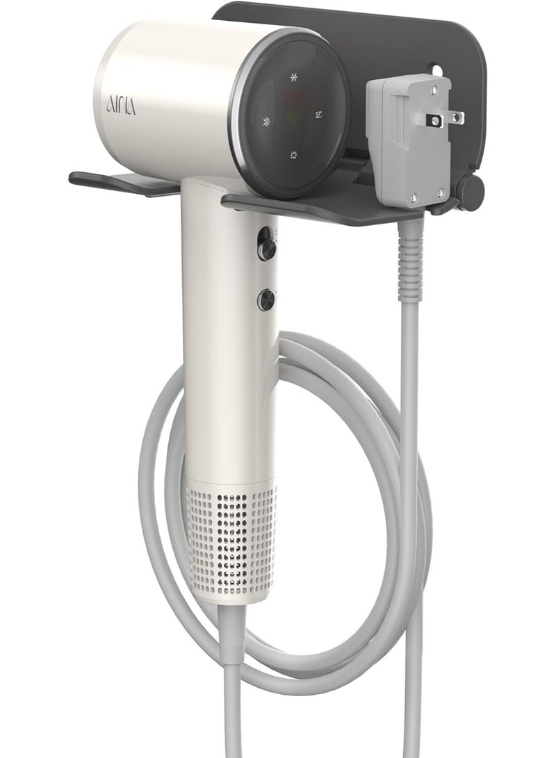 Aina Hair Dryer Holder Wall Mount, Foldable Wall Hair Tool Organizer for Bedroom & Bathroom, Multi-Functional Hair Dryer Rack - Image 1