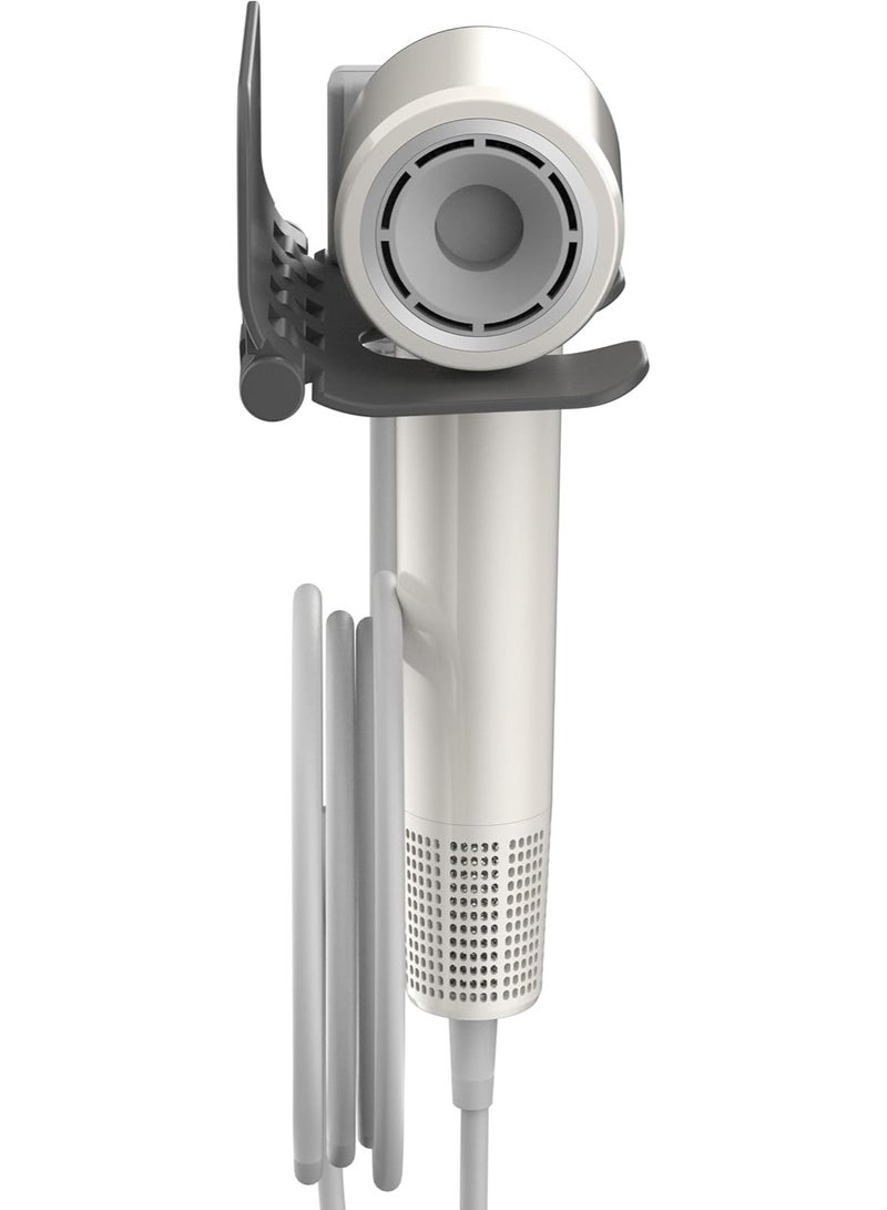 Aina Hair Dryer Holder Wall Mount, Foldable Wall Hair Tool Organizer for Bedroom & Bathroom, Multi-Functional Hair Dryer Rack - Image 4