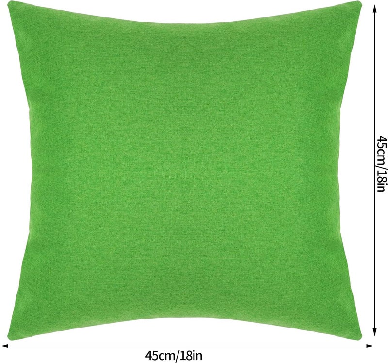 yeabwps Pack of 4 Decorative Outdoor Waterproof Throw Pillow Covers ONLY Square Garden Cushion Cases for Patio, Couch, Tent and Sofa, 18 x 18 Inches, (Blue-Green, Blue, Green, Light Green) - Image 2
