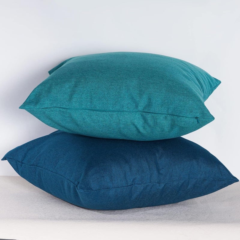 yeabwps Pack of 4 Decorative Outdoor Waterproof Throw Pillow Covers ONLY Square Garden Cushion Cases for Patio, Couch, Tent and Sofa, 18 x 18 Inches, (Blue-Green, Blue, Green, Light Green) - Image 5