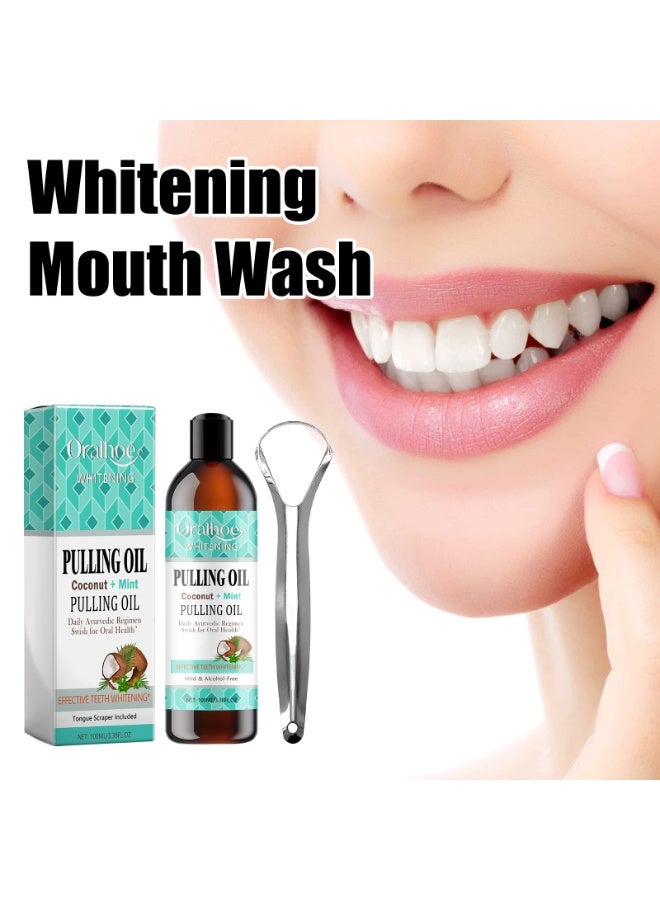 ORALHOE Coconut Mint Pulling Oil for Fresh Breath, Whiter Teeth and Daily Oral Care - Image 2