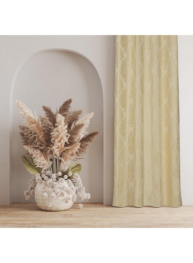 بوراف لايت ستائر باب Purav Light Suede Velvet Embossed بطول 7 أقدام لغرفة المعيشة وغرفة النوم، كريمي، مجموعة من قطعتين - Image 3