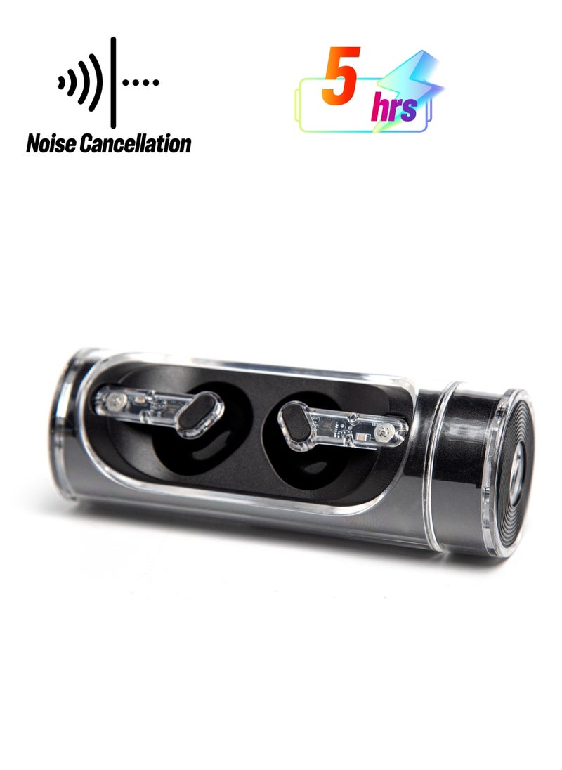 Wireless headphones, bluetooth touch noise cancellation, high sound quality, invisible waterproof, running, black, for iPhone, Android