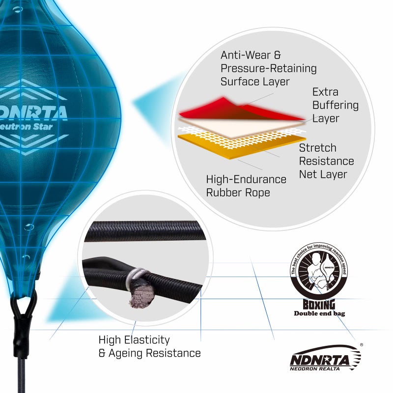 NDNRTA Double End Bag, (Classic Style Upgraded),Improve Reaction Speed, Boxing Equipment, Durable, Double End Punching Bags, Punching Bag, Home Gym, Floor to Ceiling, for Boxing - Image 2