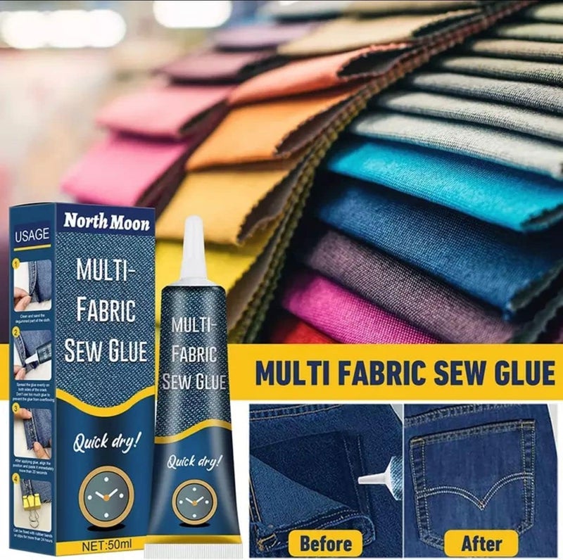 FICTIOUS Fabric Sewing Adhesive, Multi-Purpose Ultra-Stick Fabric Glue for Clothes, Jeans, Cotton, Flannel, Denim, and Leather, Quick Dry & Washable Fabric Repair Sew Glue 1PCS - Image 4