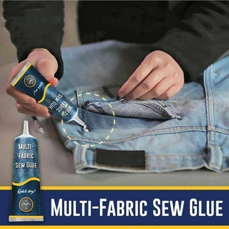 FICTIOUS Fabric Sewing Adhesive, Multi-Purpose Ultra-Stick Fabric Glue for Clothes, Jeans, Cotton, Flannel, Denim, and Leather, Quick Dry & Washable Fabric Repair Sew Glue 1PCS - Image 3