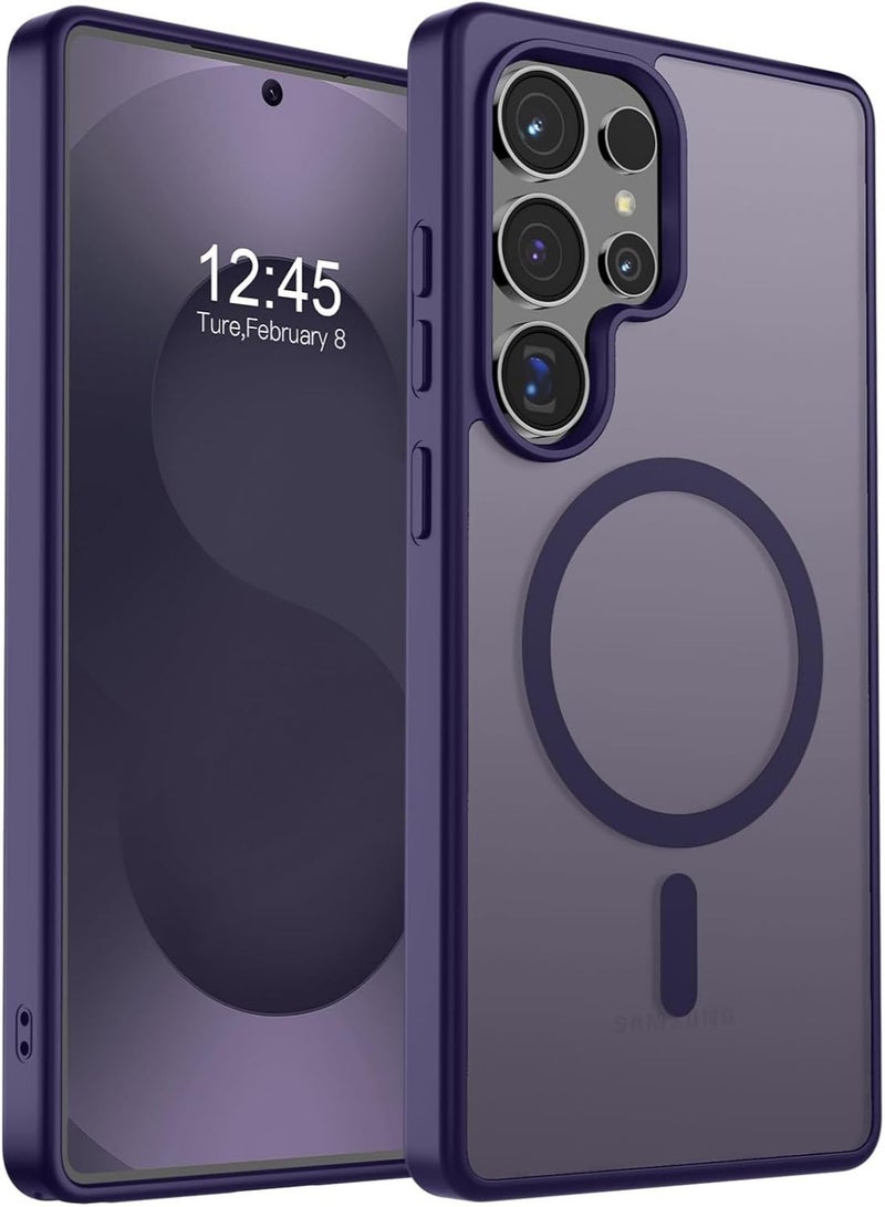 Magnetic for Samsung Galaxy S25 Ultra Case Matte Purple, S25 Ultra Phone Case Compatible with MagSafe Frosted Translucent Shockproof Anti-Scratch Slim Fit Case Military Grade Protection (Matte Purple) - Image 1