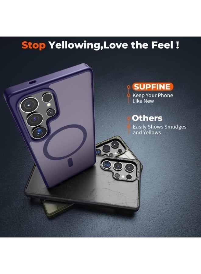 Magnetic for Samsung Galaxy S25 Ultra Case Matte Purple, S25 Ultra Phone Case Compatible with MagSafe Frosted Translucent Shockproof Anti-Scratch Slim Fit Case Military Grade Protection (Matte Purple) - Image 5