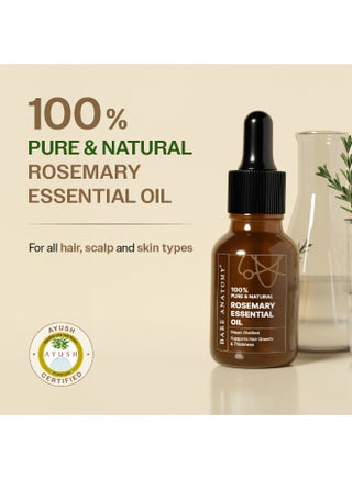 100% Pure & Natural Rosemary Essential Oil for Hair Growth & Thickness | Helps with Dandruff, Hair fall, Dry & Dull Skin | AYUSH Certified | Suitable for Men & Women | 15ml - view 3