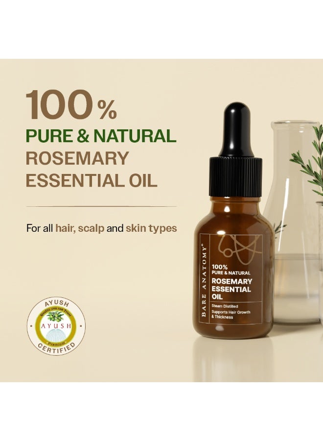 BARE ANATOMY 100% Pure & Natural Rosemary Essential Oil for Hair Growth & Thickness | Helps with Dandruff, Hair fall, Dry & Dull Skin | AYUSH Certified | Suitable for Men & Women | 15ml - Image 3