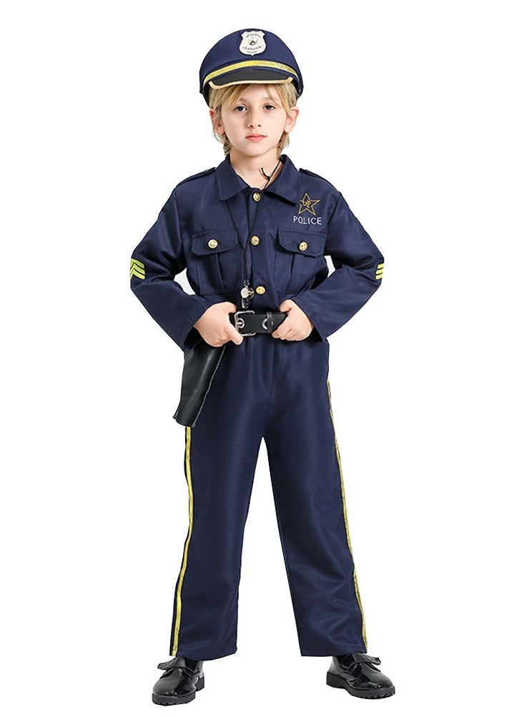 Al Aoyama - Boys police uniform costume makeup party performance costume suit - Image 1