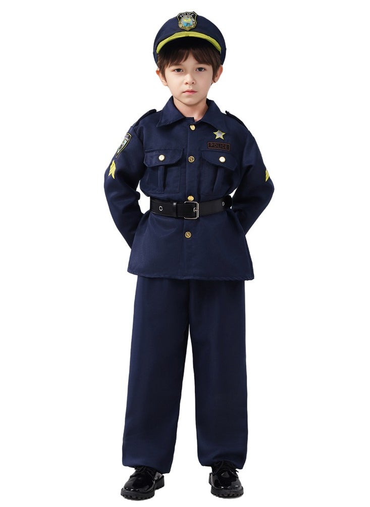 Al Aoyama - Boys police uniform costume makeup party performance costume suit - Image 1