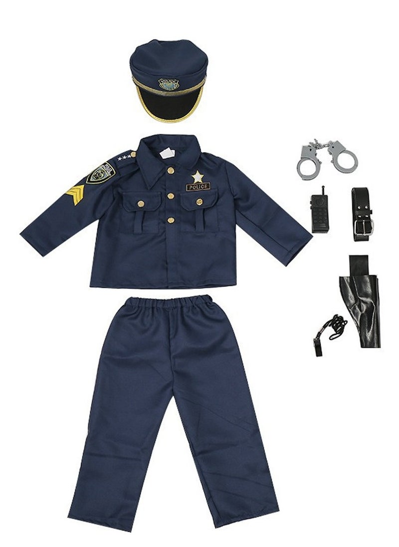 Al Aoyama - Boys police uniform costume makeup party performance costume suit - Image 1