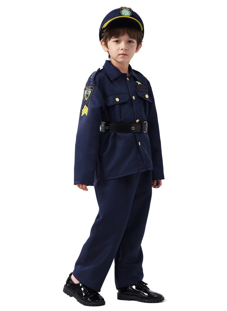 Al Aoyama - Boys police uniform costume makeup party performance costume suit - Image 1