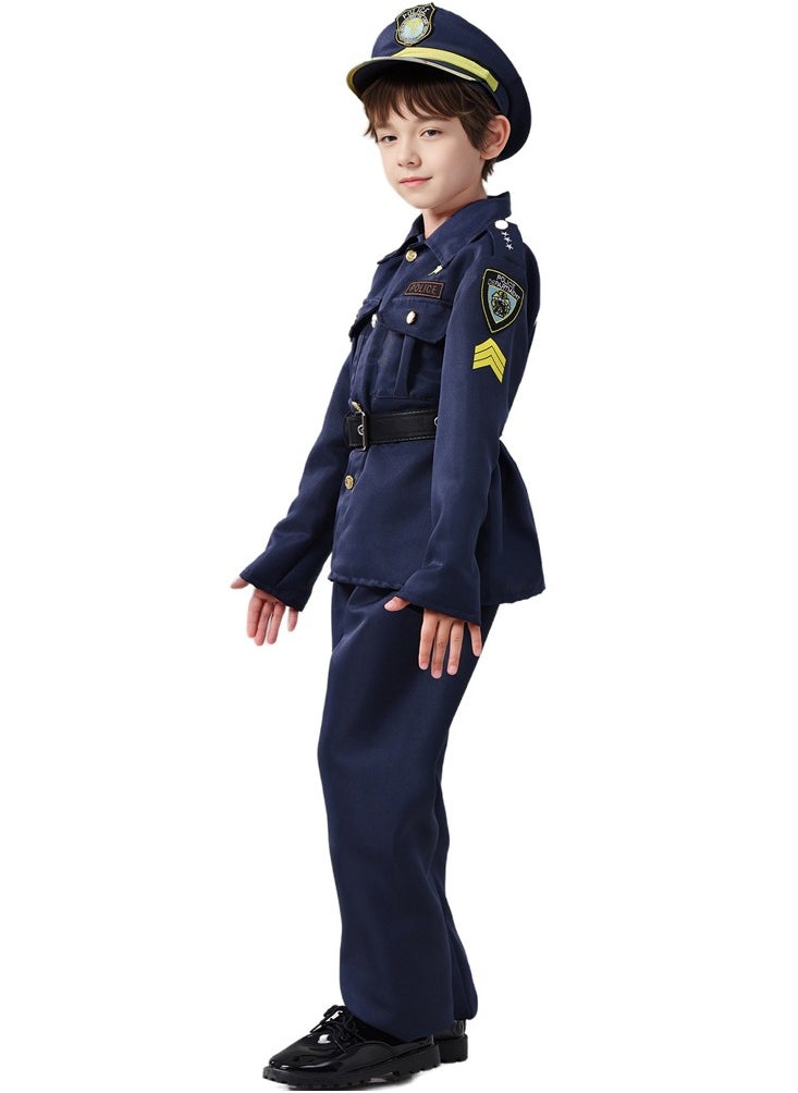 Al Aoyama - Boys police uniform costume makeup party performance costume suit - Image 1