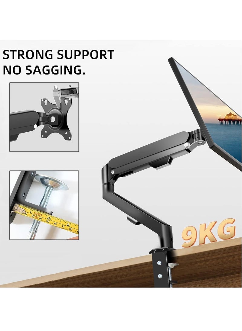 ANYOUI Monitor Desk Mount Single Arm Stand, Full Motion Monitor Arm (Holds up to 2-9kG) with Gas Spring for 17 to 30 Inch LCD LED Computer Monitor  - Image 3