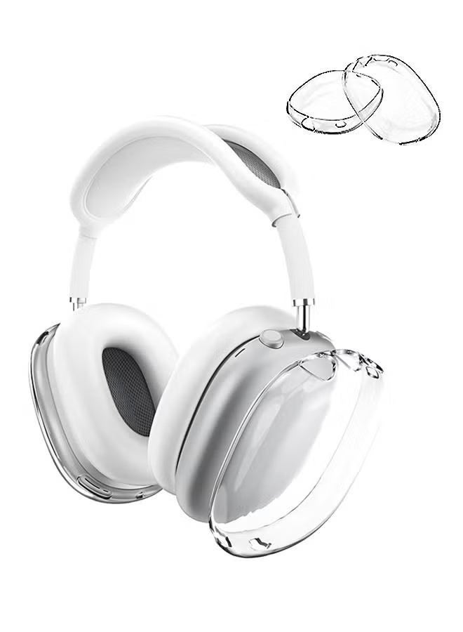 غلاف حماية سيليكوني كامل التغطية لـ Apple AirPods Max، مضاد للخدوش - شفاف - Image 1