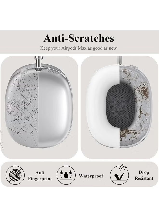غلاف حماية سيليكوني كامل التغطية لـ Apple AirPods Max، مضاد للخدوش - شفاف - Image 2