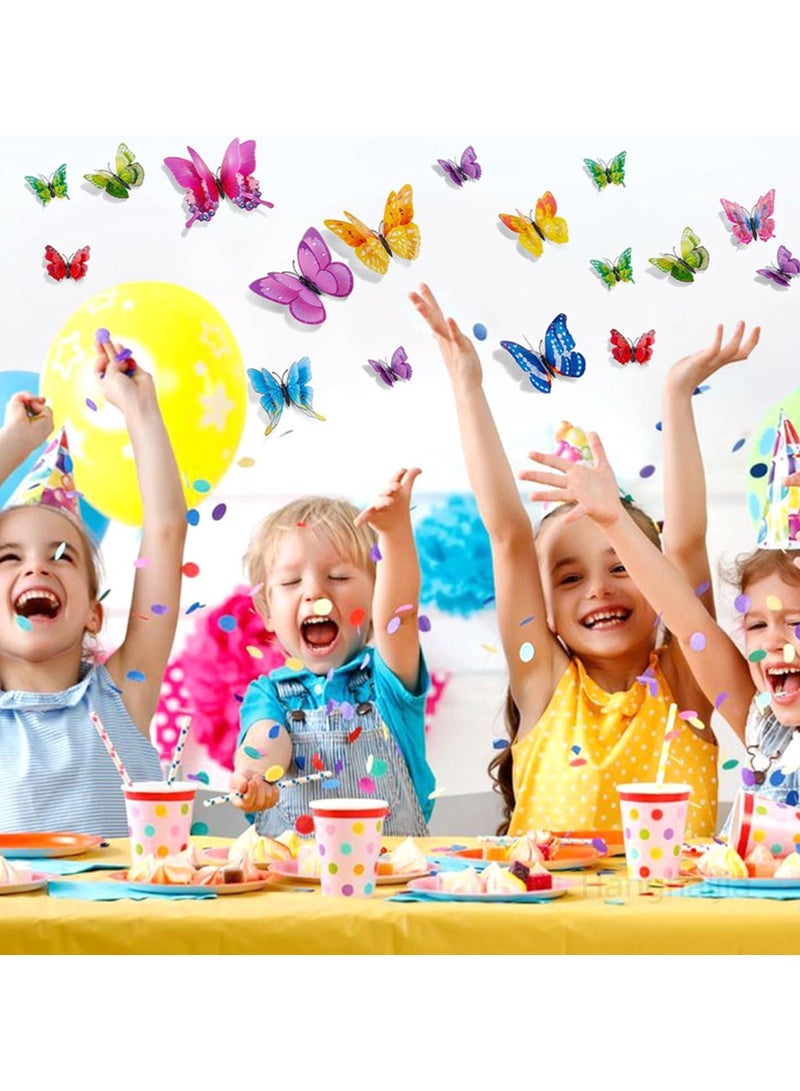 Hanghaijia 12 PCS 3D stereo simulation double layer butterfly wall stickers refrigerator stickers home decoration supplies kindergarten dress up photography props - Image 3