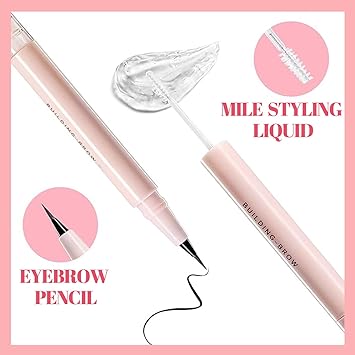 DualEnded Eyebrow Pencil and Eyebrow Gel Clear Waterproof Microblading Effect Precise Brow Pen for Natural Defined EyebrowsDark brown - Image 3