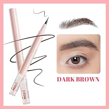 DualEnded Eyebrow Pencil and Eyebrow Gel Clear Waterproof Microblading Effect Precise Brow Pen for Natural Defined EyebrowsDark brown - Image 2